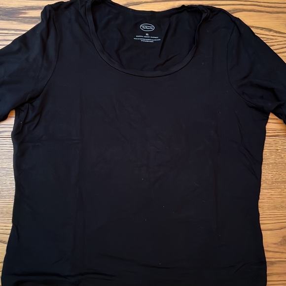 Talbots black silk/spandex/modal 3/4 sleeve length t shirt: lightly worn - Picture 4 of 7
